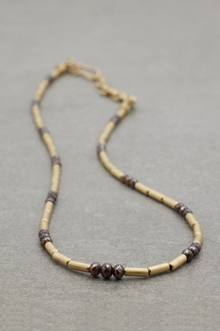 Chocolate Diamond Bamboo Necklace