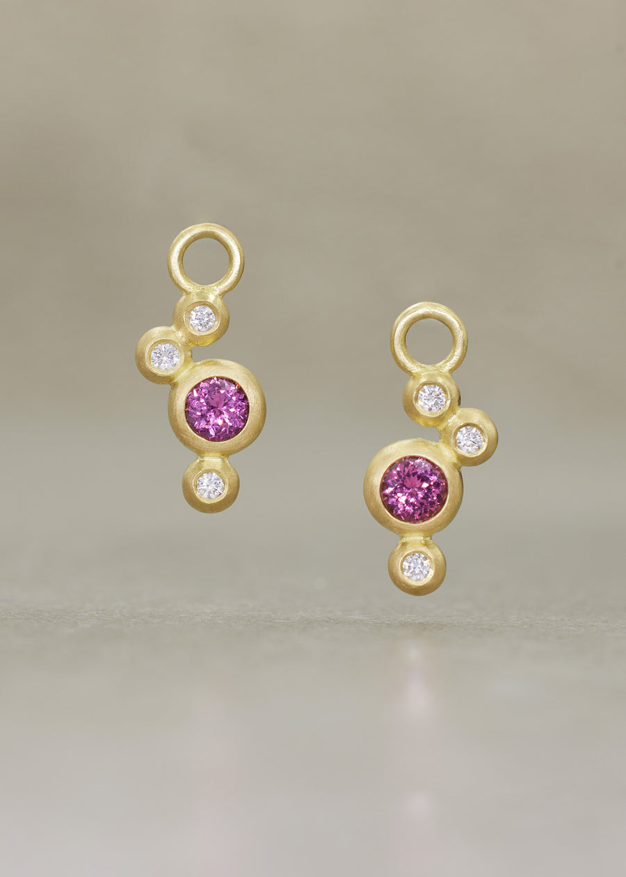 Pink Garnet 'CLUSTER' Earring Charms