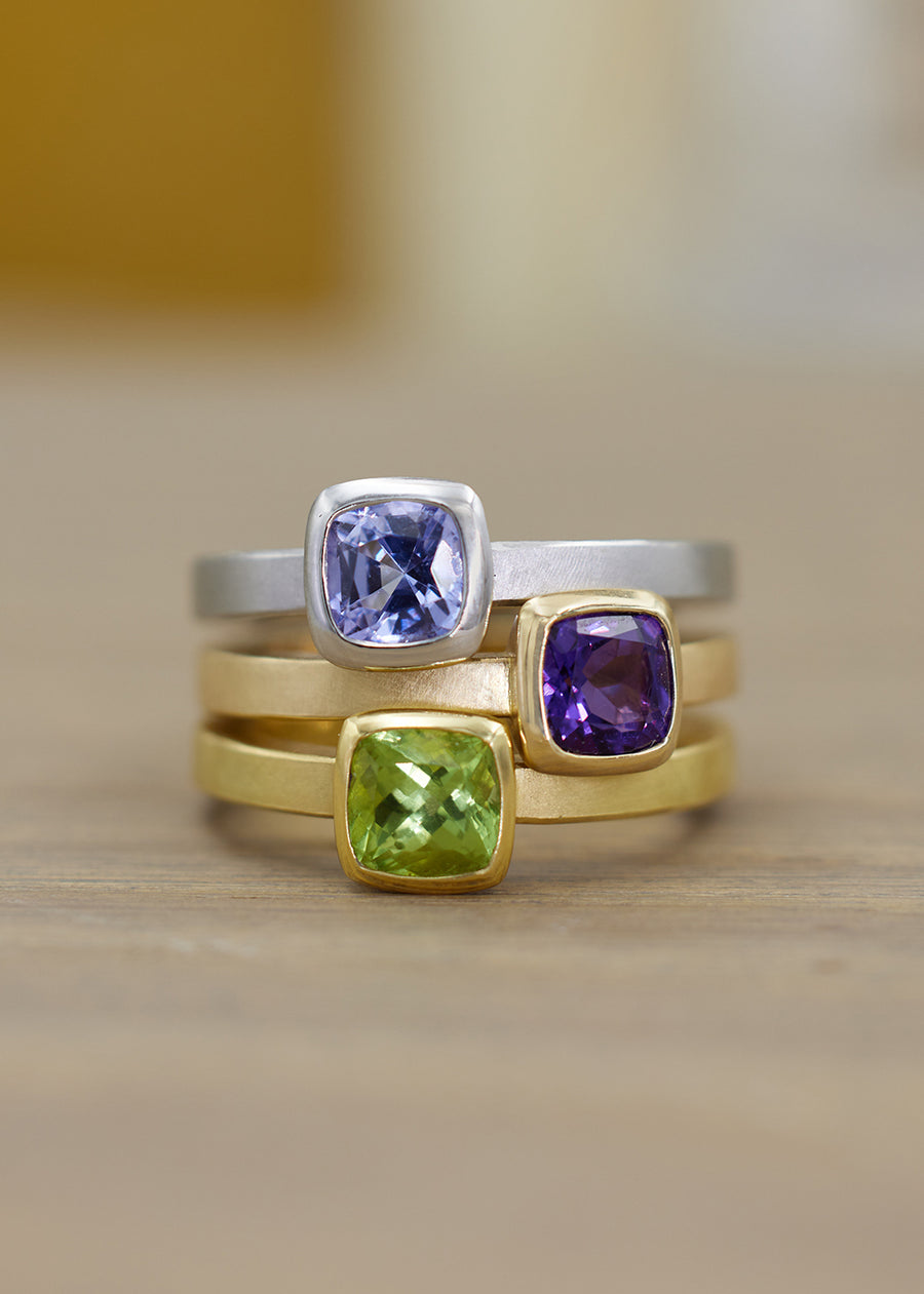 Amethyst Cushion Ring