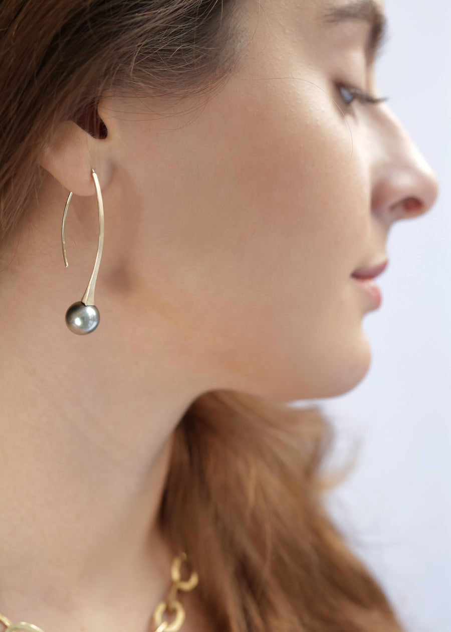 Silver Gray Tahitian Pearl Drops