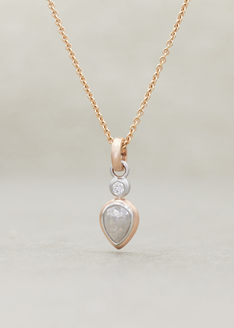 'AEGEA' Gray Diamond Pendant Rose Gold