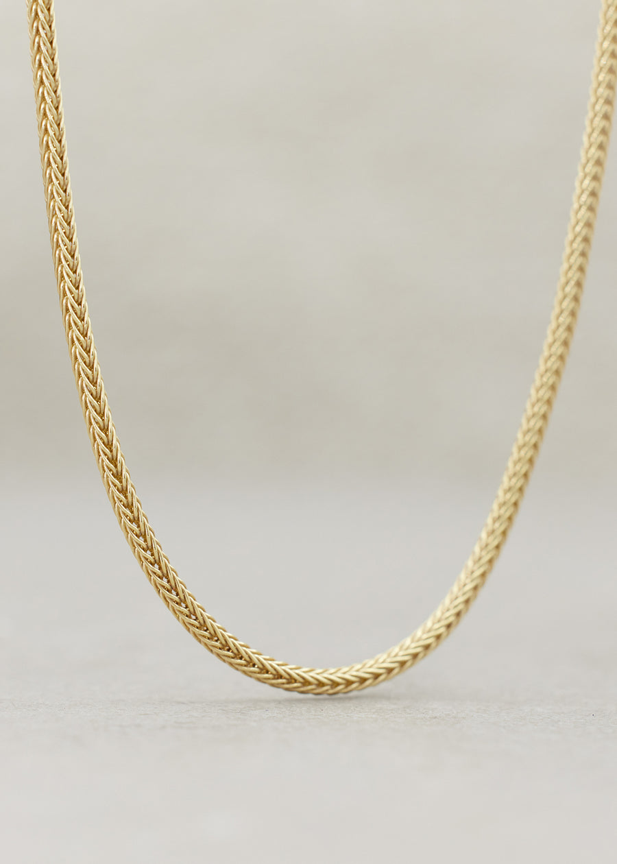 Foxtail Mesh Necklace Yellow Gold