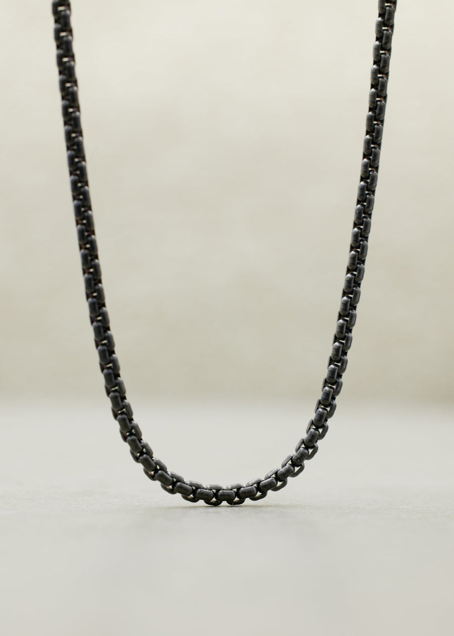 Black Stainless Steel Box Chain Necklace , 3.2mm