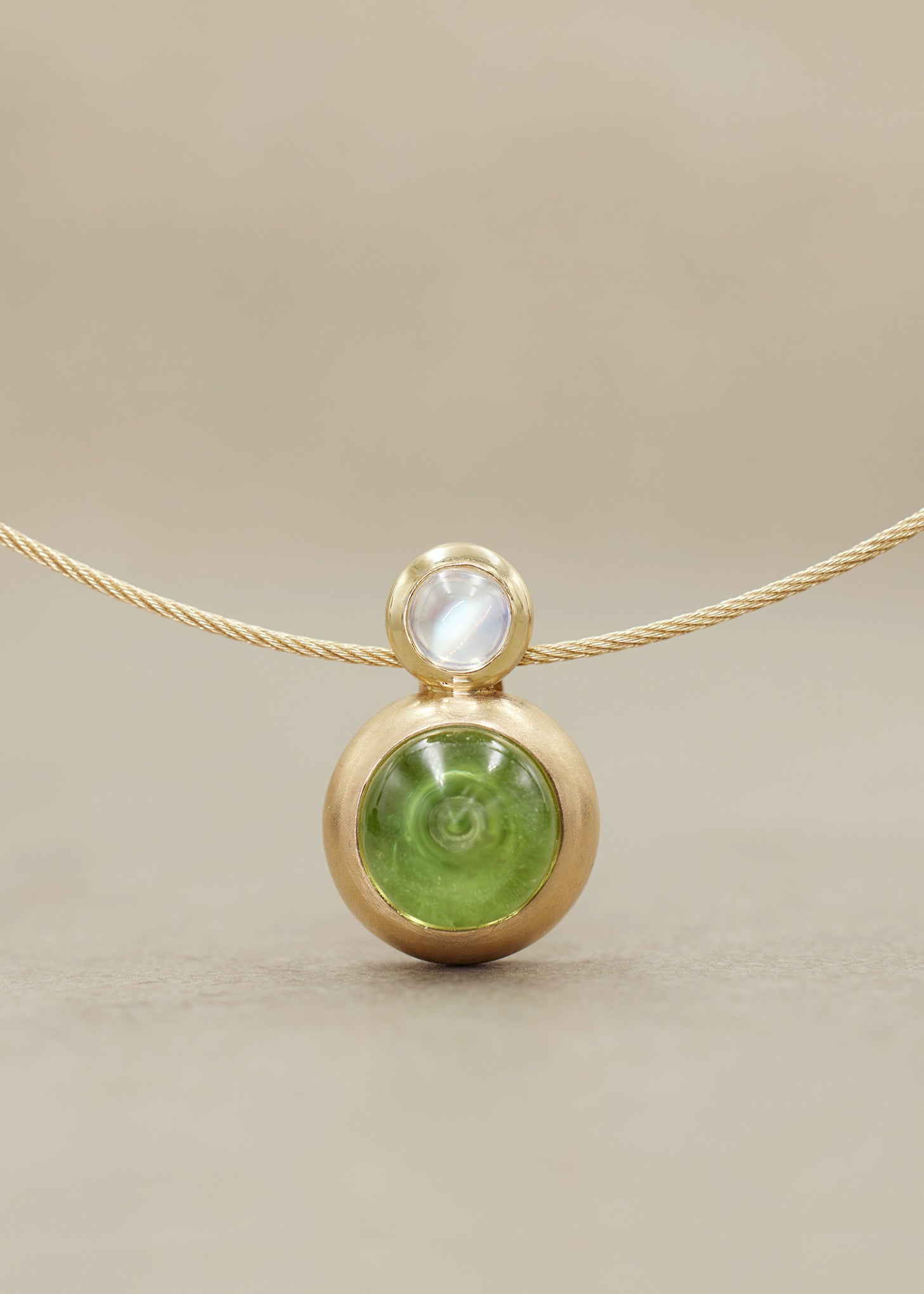 Peridot and Moonstone 'Pirouette' Slide Pendant
