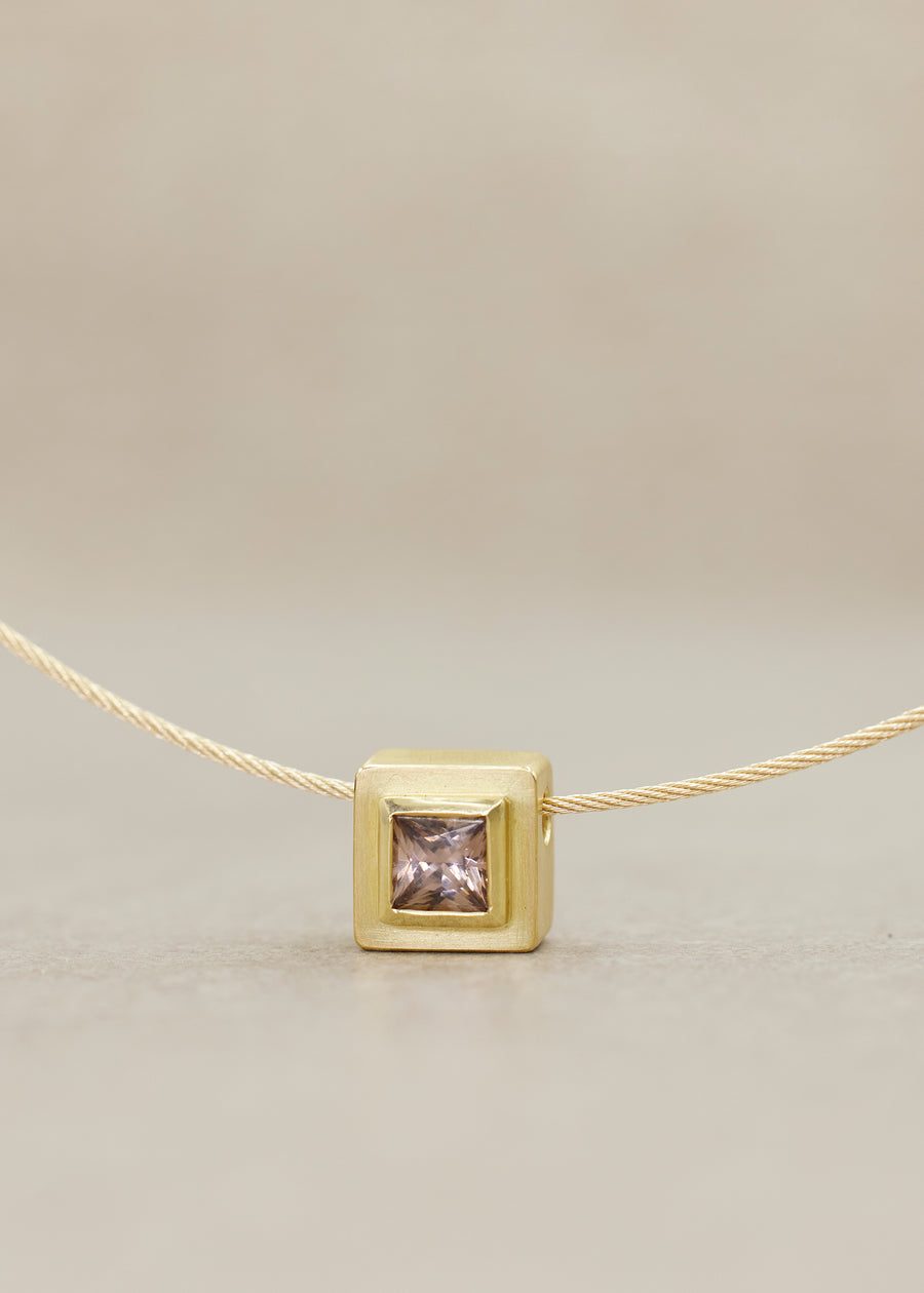 Mocha Zircon Princess Cut Slide