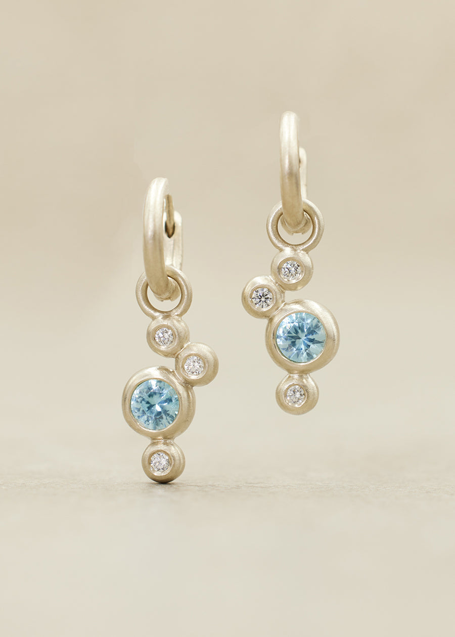 Ice Blue Zircon 'CLUSTER' Earring Charms