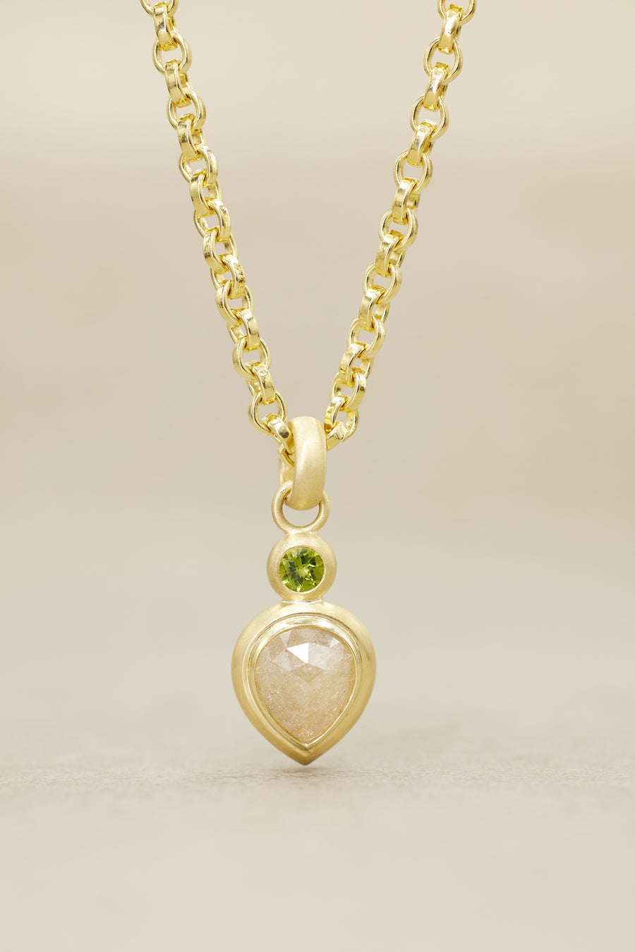 'AEGEA' Gray and Peach Salt & Pepper Drop Pendant