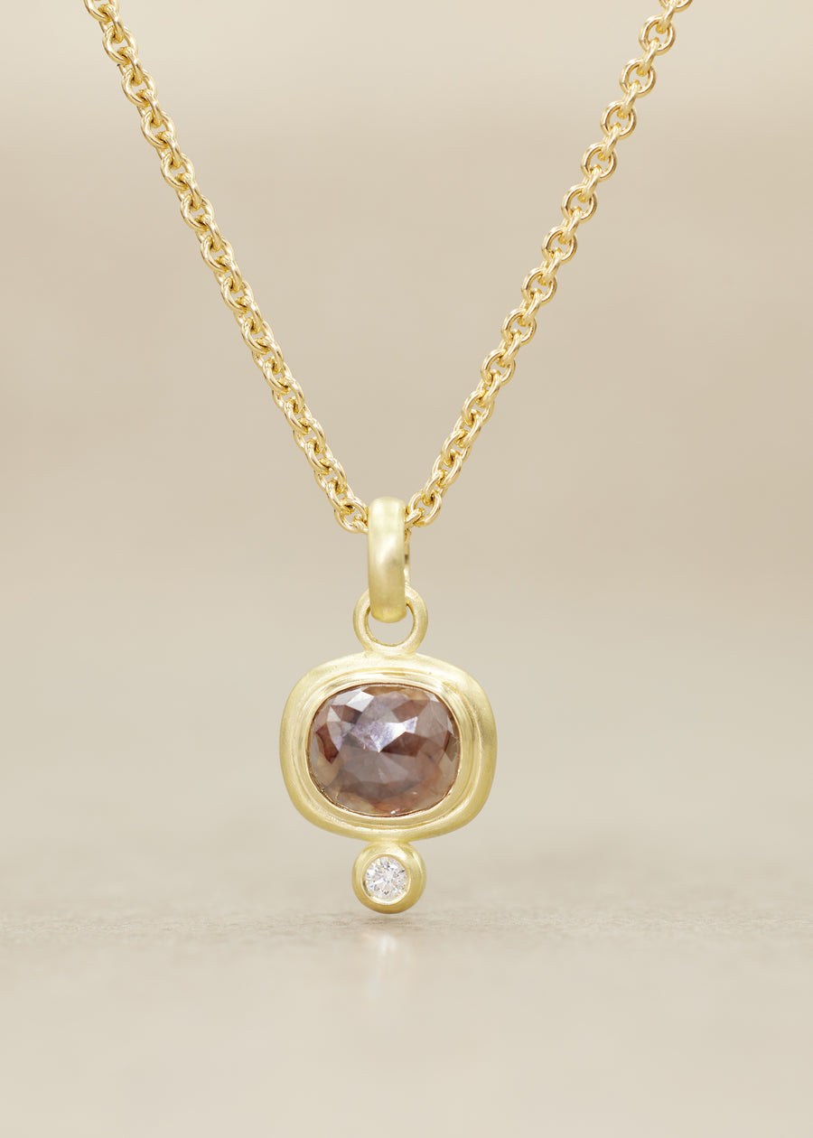 'AEGEA' Mocha Diamond Cushion Pendant