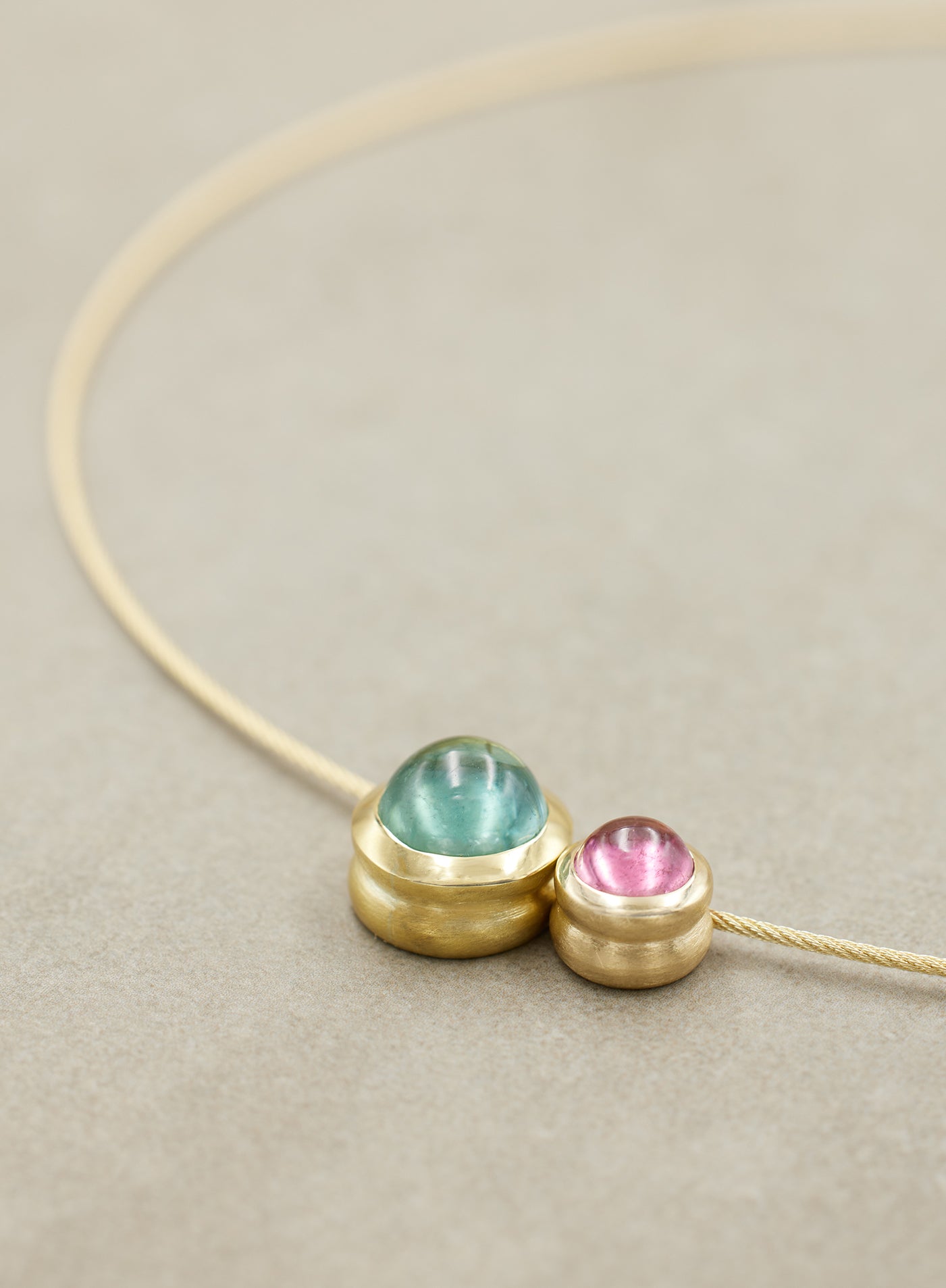 Pink Tourmaline 'DULCI' Pendant Yellow Gold, Small