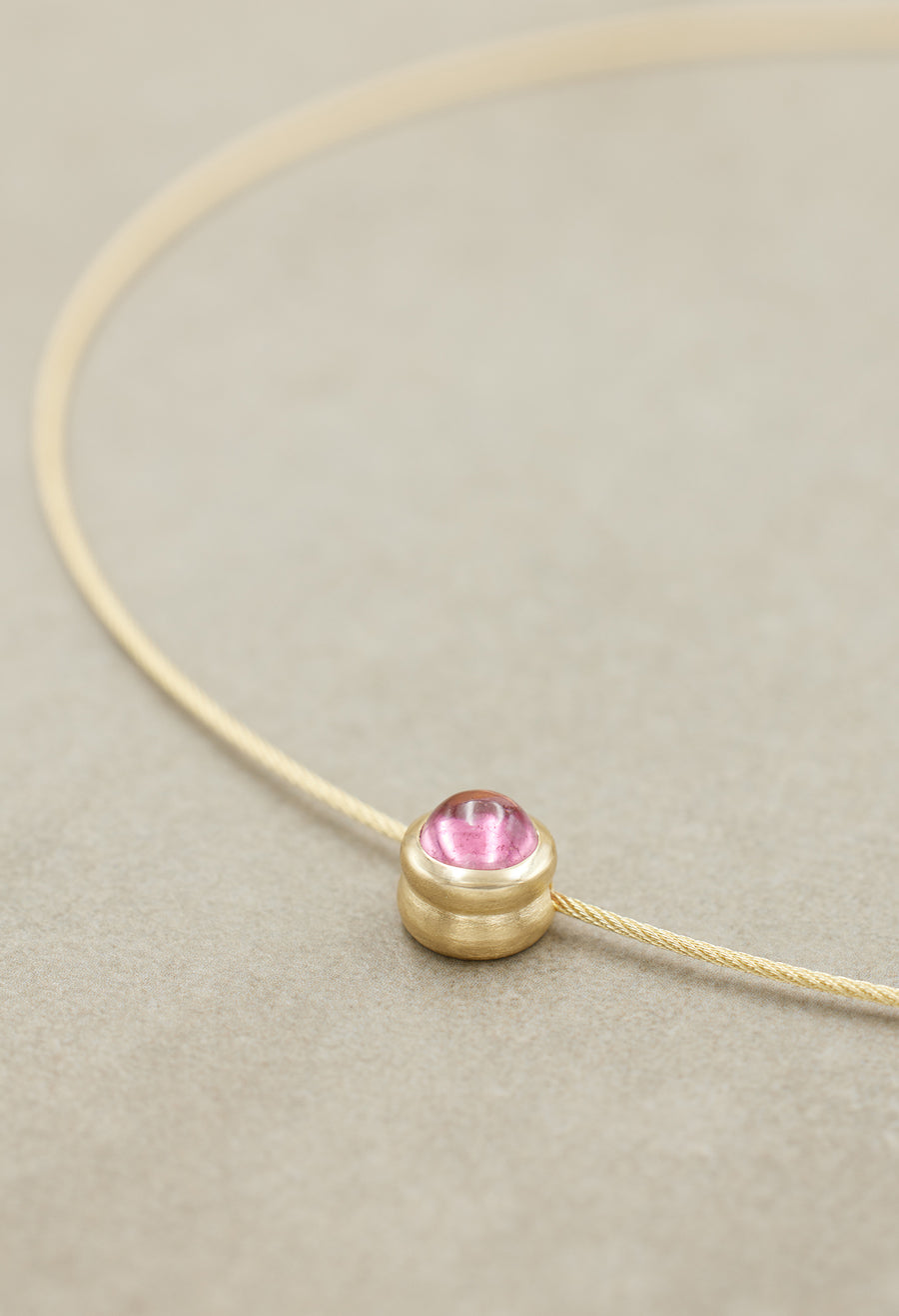 Pink Tourmaline 'DULCI' Pendant Yellow Gold, Small
