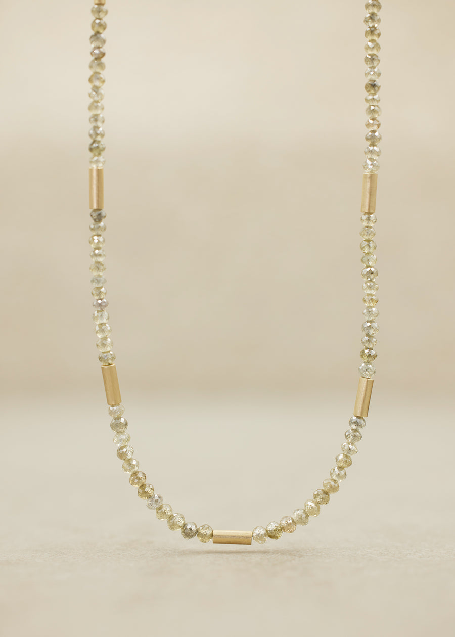 'AEGEA' Olive-Gray Diamond Bead Necklace