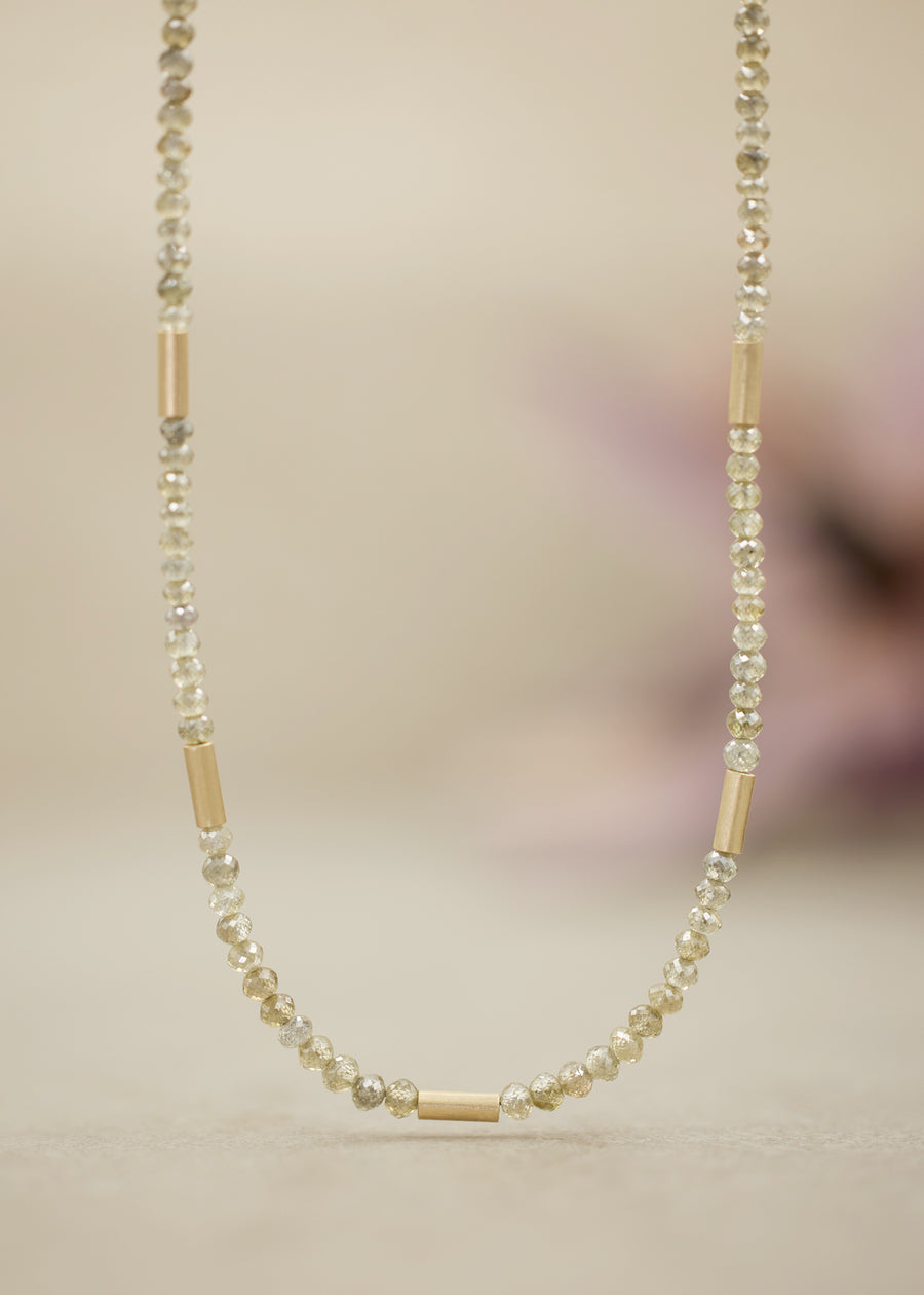 'AEGEA' Olive-Gray Diamond Bead Necklace