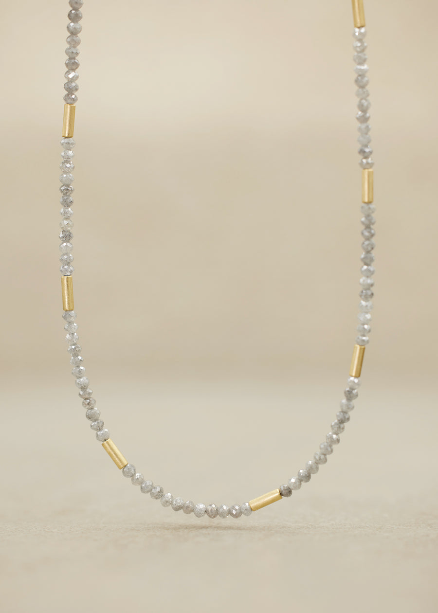 'AEGEA' Gray Diamond Bead Necklace