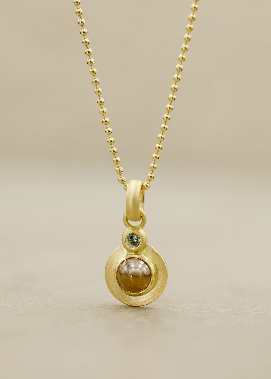 'AEGEA' Mocha Cabochon Medallion Pendant