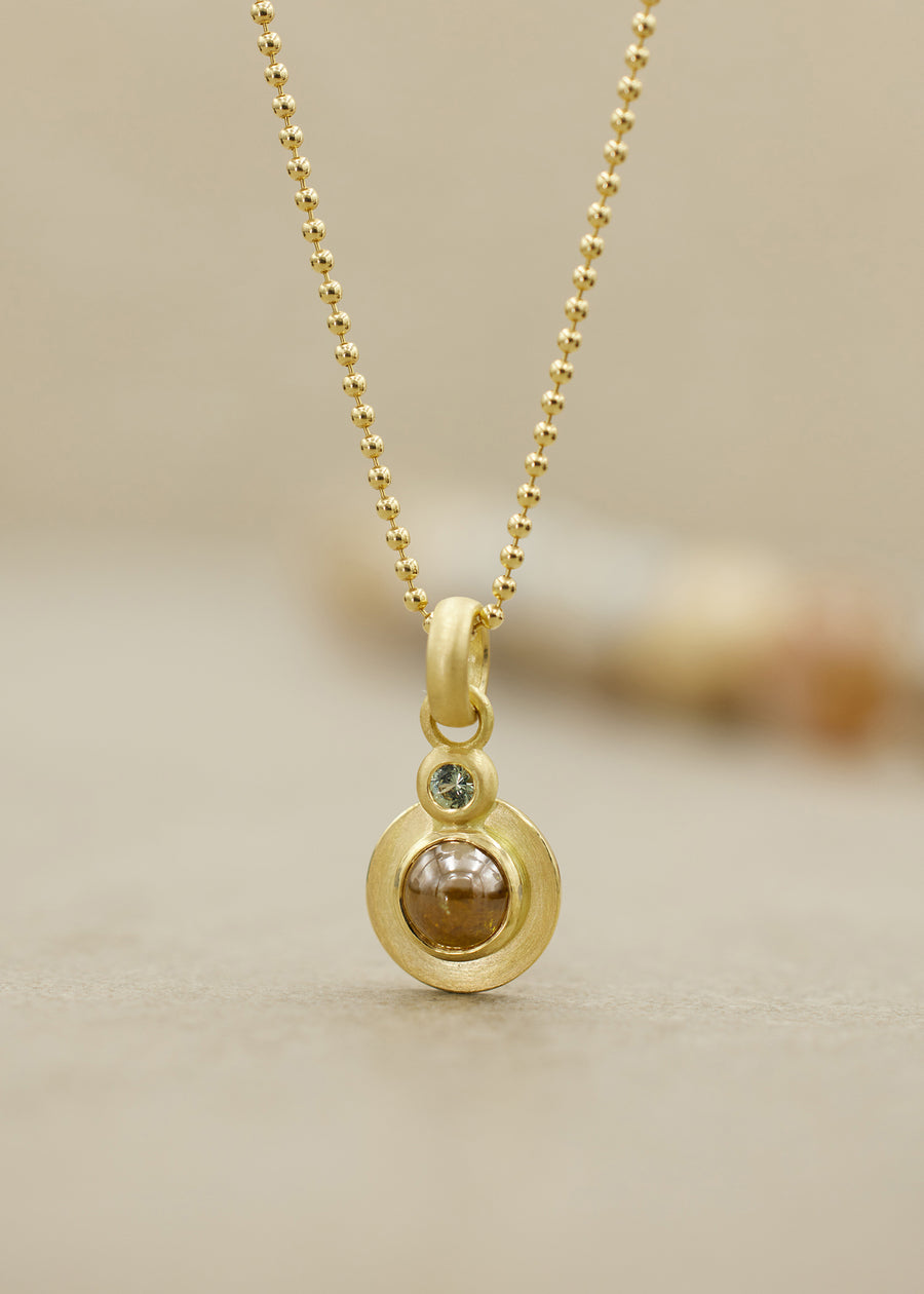 'AEGEA' Mocha Cabochon Medallion Pendant