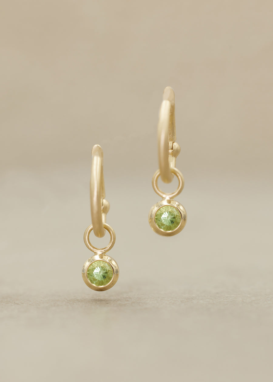 Mint Grossular Garnet 'GEM' Charm Earrings Medium