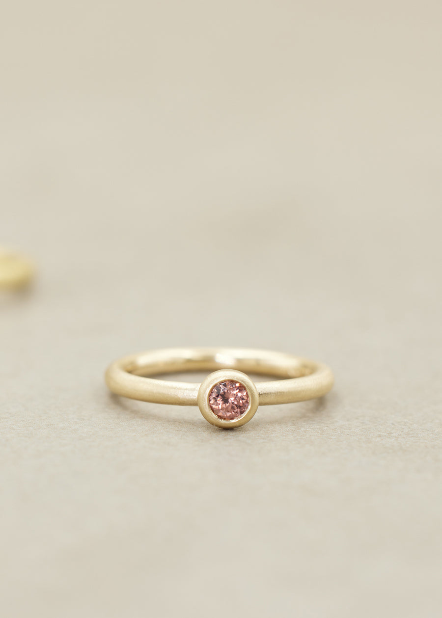 Orange-Rose Zircon Gem Stack Ring