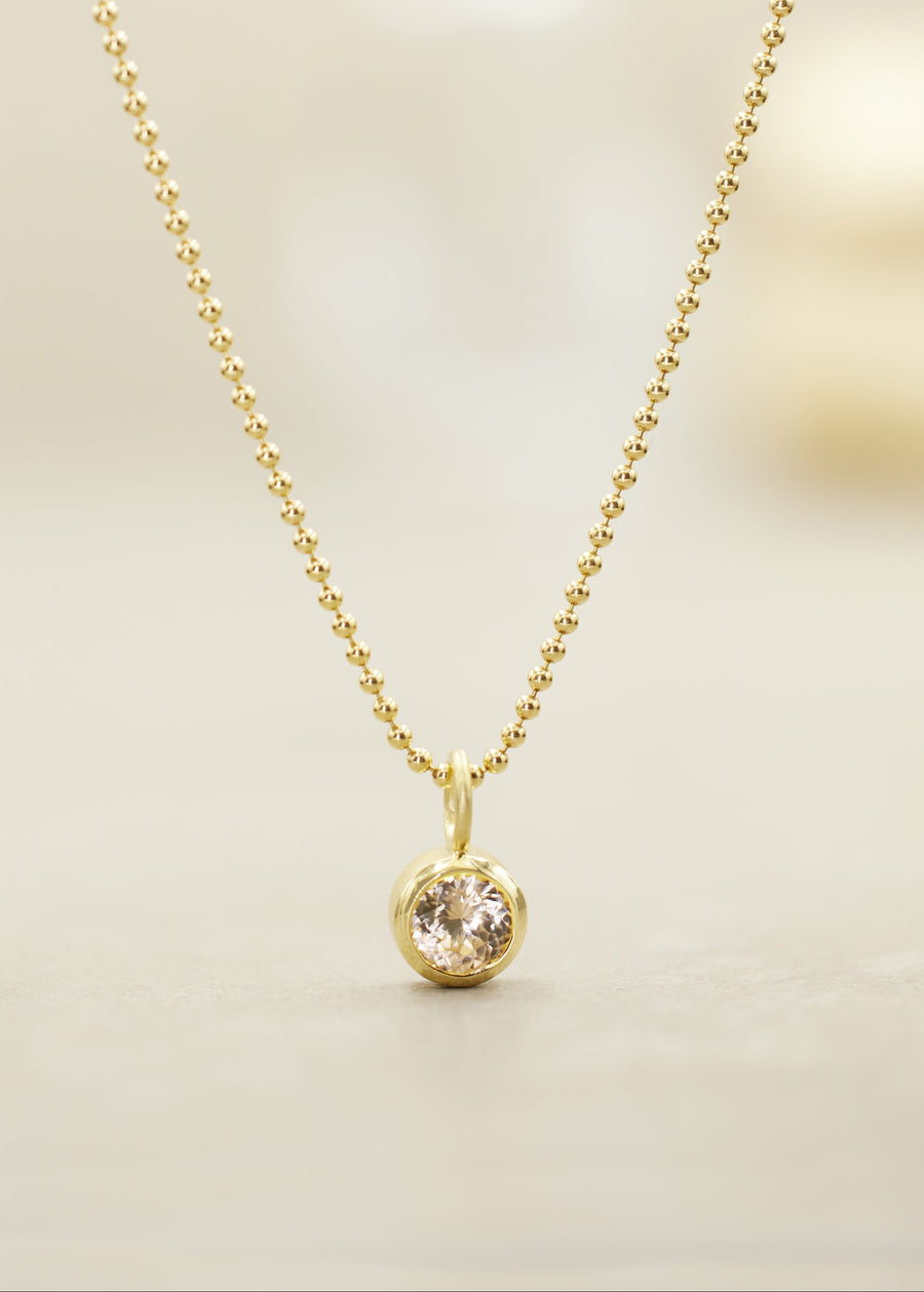 Champagne Zircon Gem Charm Pendant Large