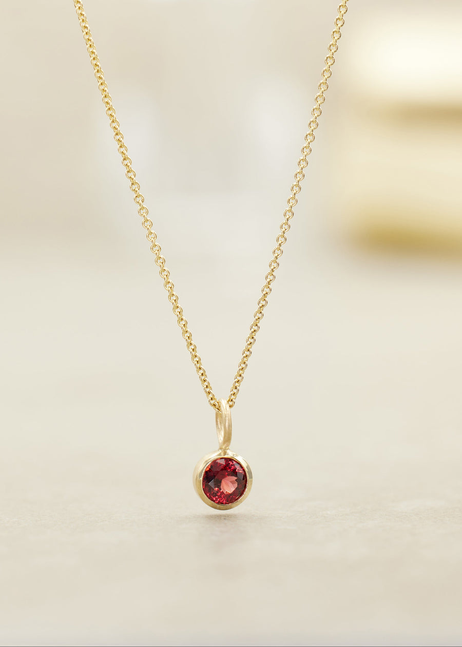 Rose Malaya Garnet Gem Charm Pendant Medium