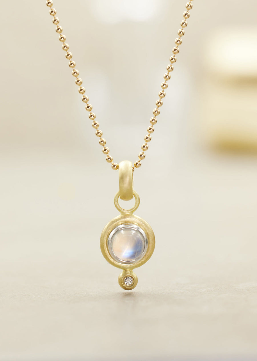 Moonstone 'RONDO' Diamond Pendant