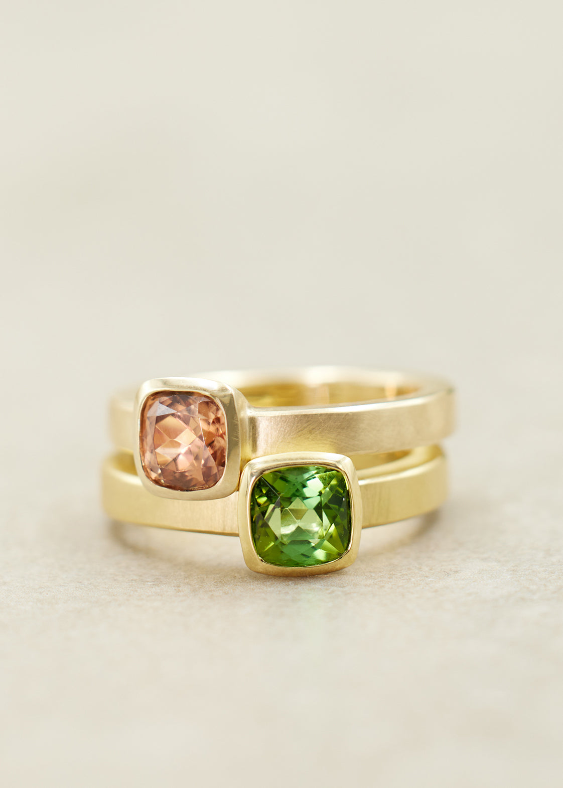 Green Tourmaline Cushion Ring Medium