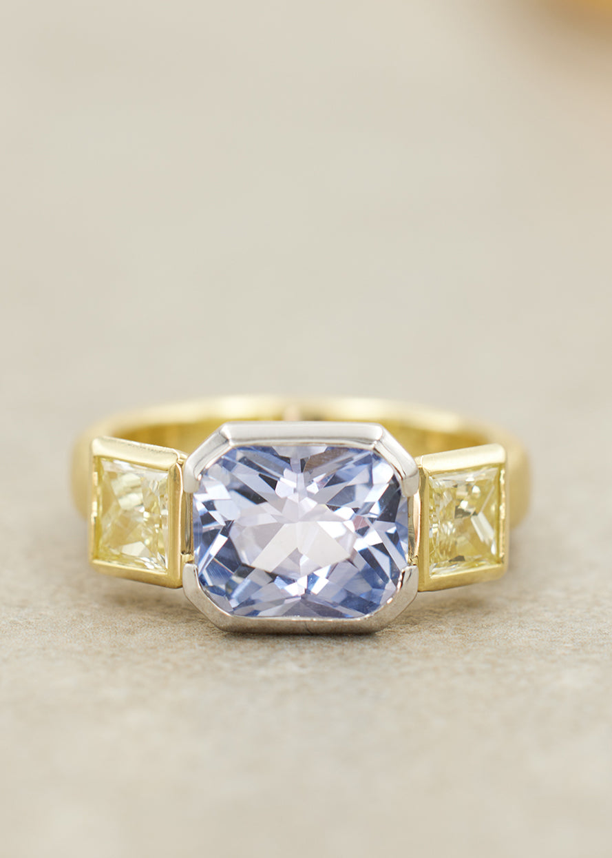Violet Blue Sapphire TRILOGY Ring