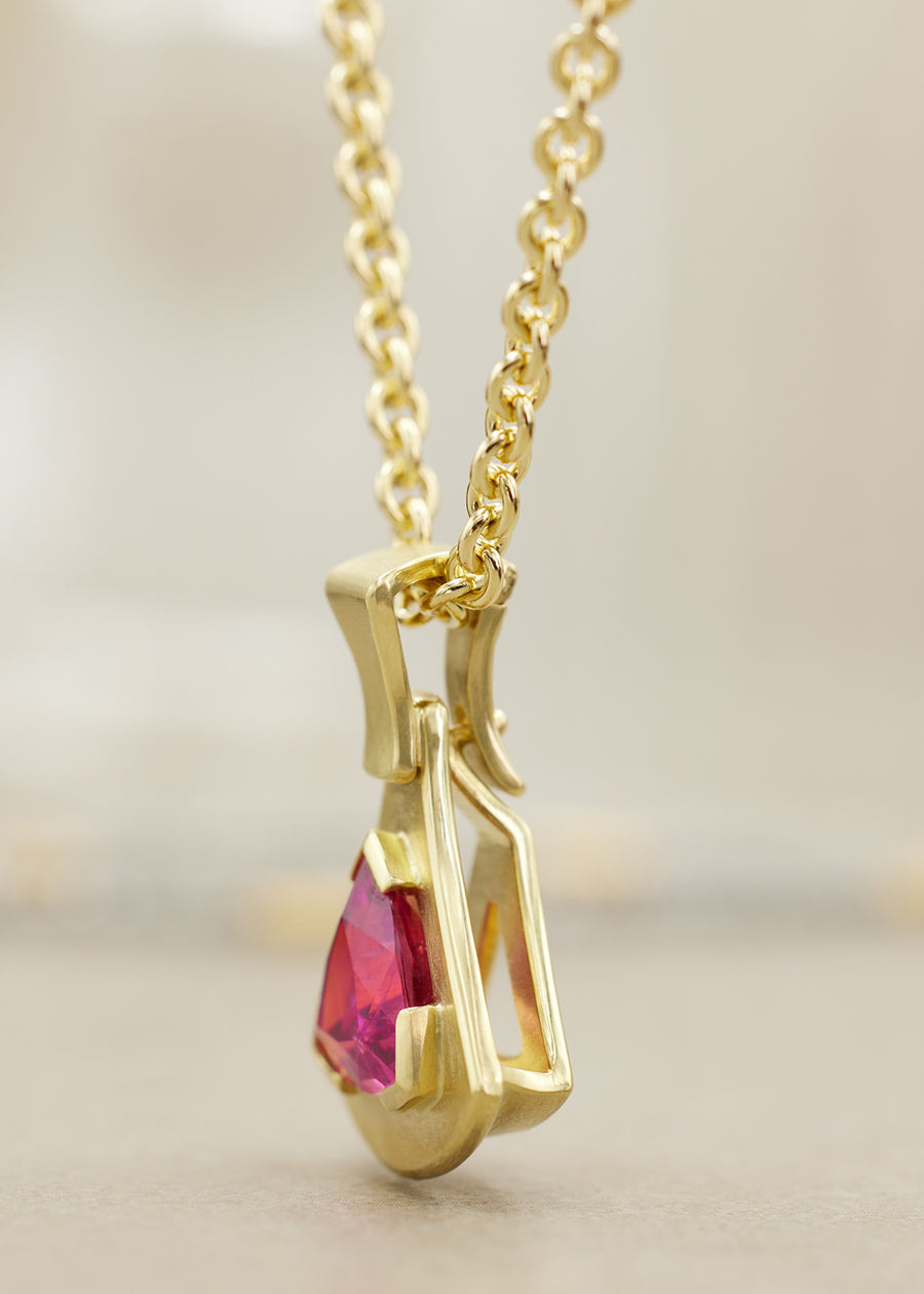 Pink Tourmaline Trillion Pendant