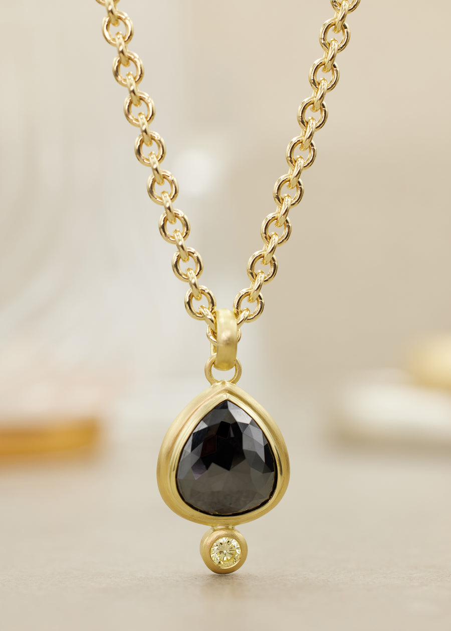 'AEGEA' Black and Yellow Diamond Pendant