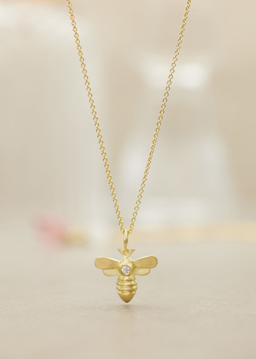 Honeybee Pendant with Diamond