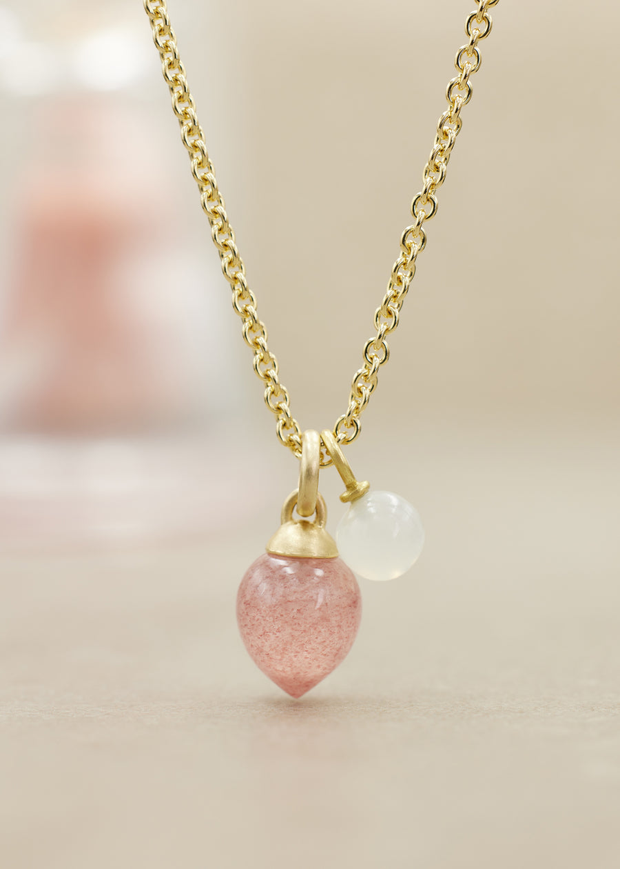 Strawberry Quartz Drop Pendant