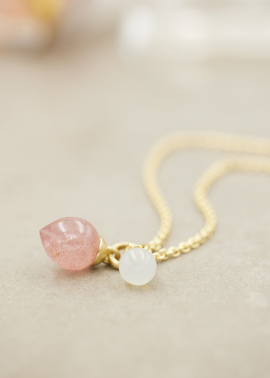 Strawberry Quartz Drop Pendant