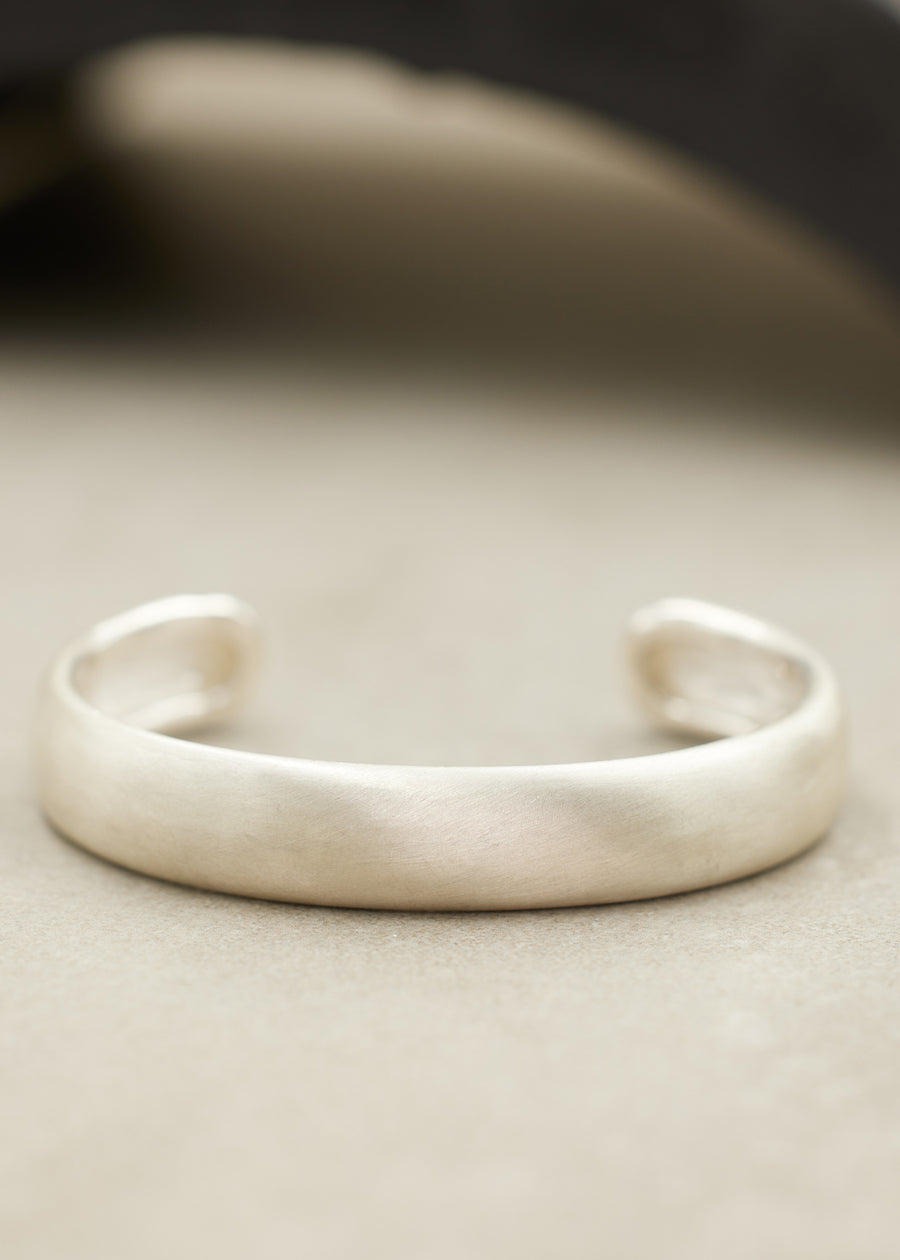 ORA Silver Domed Cuff Bracelet