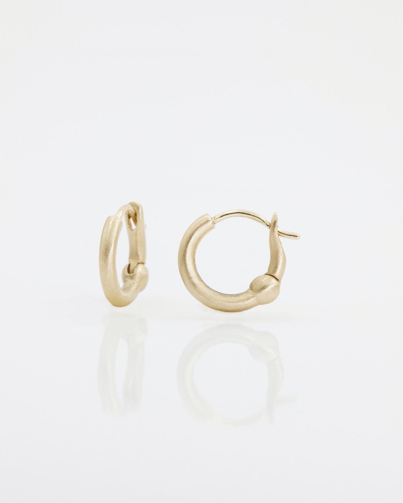 Baby 'Round Clip' Hoops Yellow Gold