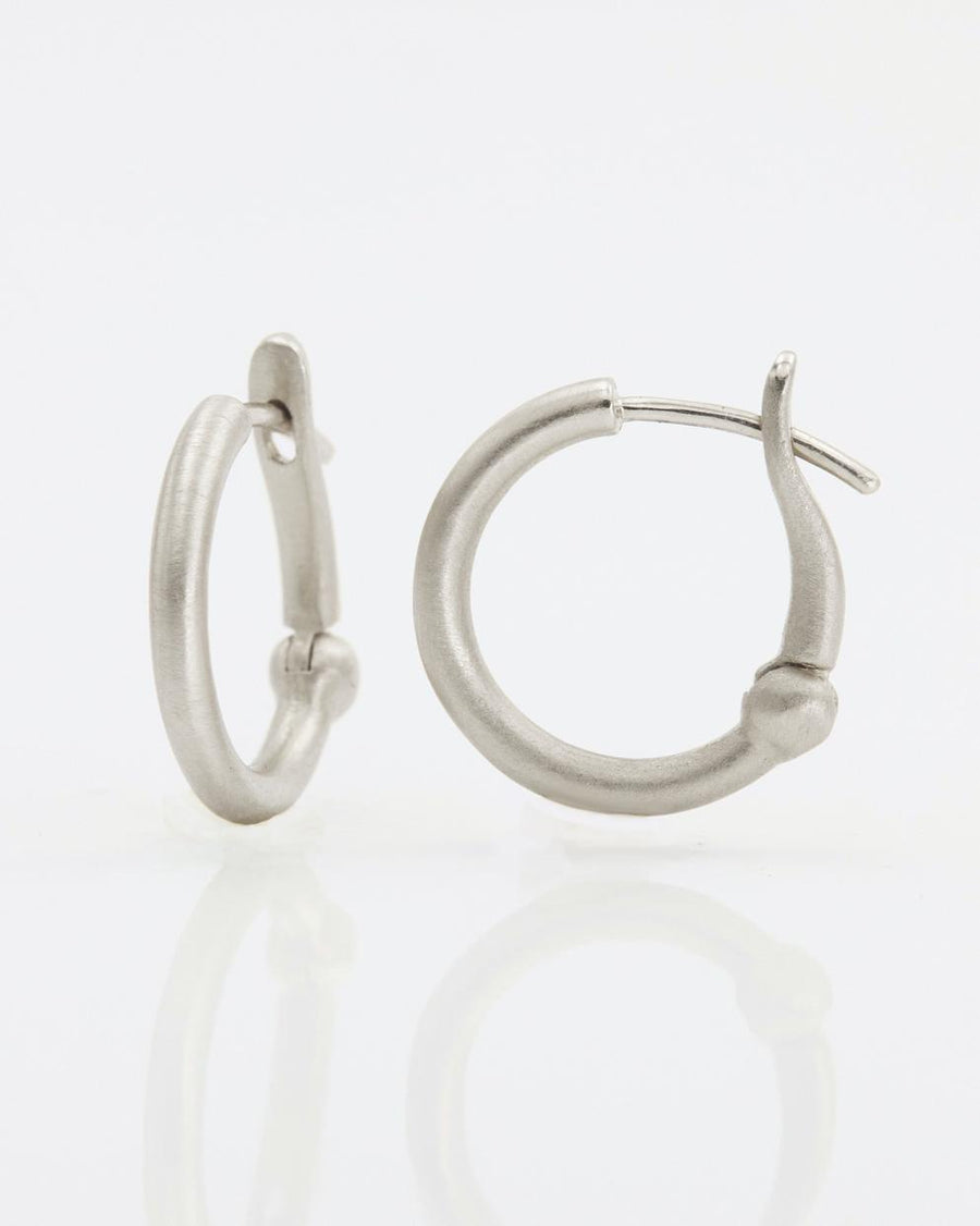 Medium 'ROUND CLIP' Hoops White Gold