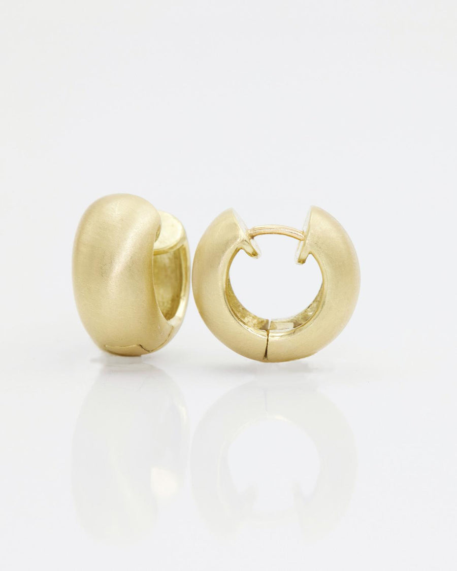 Domed Hoop Earrings Yellow Gold