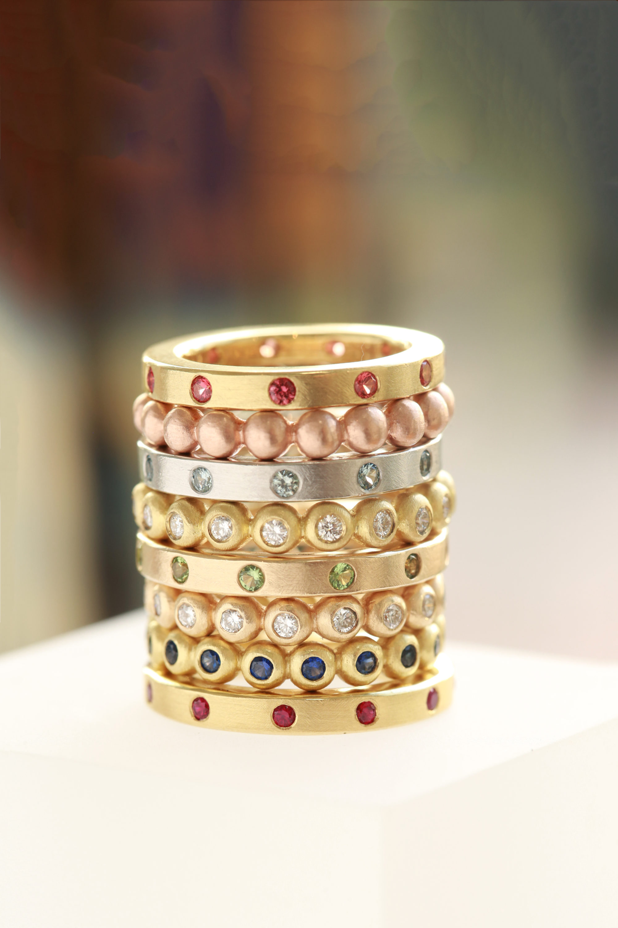 colorful ring stack